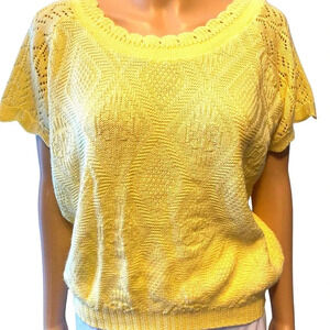 Vintage Haband Knitted Short Sleeves Sweater Women size M